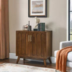 MAYEERTY Fluted Sideboard Buffet Cabinet with Shelves Solid Wood Legs for Living Room Dining Room