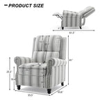 2 Set Modern Padded Seat Recliner Chair with PU Leather/Fabric
