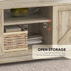 47 Rustic Farmhouse Coffee Table with Storage & Sliding Doors