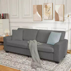 83W Modern 3-Seater Sofa with Deep Seat, Soft Fabric, Wide Armrest, Removable Washable Cushion Cover