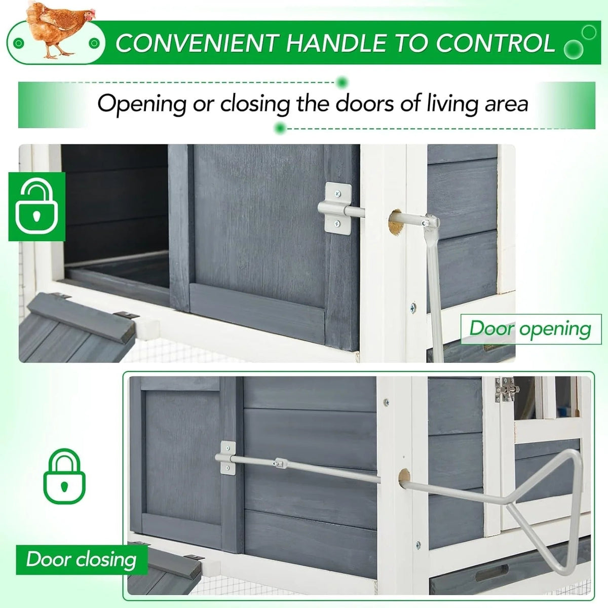 AECOJOY 144 Large Chicken Coop w/ Run Wooden Hutch Poultry Cage House