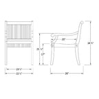 Sonoma Lane Rockport Teak Wood Outdoor Dining Chair Beige - Weather-Resistant with Foam Cushion