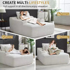 67 Chaise Lounge Chair, Indoor Sleeper Sofa Bed with 2 Pillows, Boneless Single Sofa Couch for Living Room, No Assembly Required