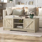 47 Rustic Farmhouse Coffee Table with Storage & Sliding Doors
