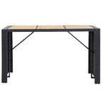 vidaXL Patio Bar Set 7 Piece Outdoor Bar Table and Chairs Poly Rattan Black