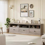 70 Mid-Century Modern Entertainment Center with Storage Drawer & Open Shelves