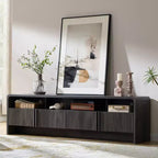 AMERLIFE 70 Modern TV Stand with Fluted Design & Storage Cabinets, for TVs up to 80, Wood Entertainment Center Media Console for Living Room