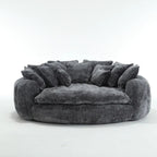 Comfortable Oversized Double Loaf High Back Round Sofa Bed with Armrests