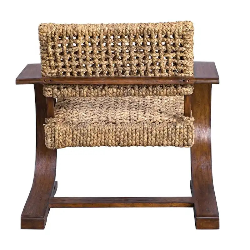 Natural Woven Banana Fiber Bohemian Accent Chair