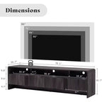 AMERLIFE 70 Modern TV Stand with Fluted Design & Storage Cabinets, for TVs up to 80, Wood Entertainment Center Media Console for Living Room