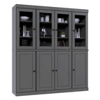 100% Solid Wood Kitchen China Pantry Buffet with Glass or Solid Wood Doors and 2-Drawer Kit 65 x 71.5