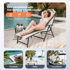 Pellebant 2PCS Adjustable Aluminum Patio Chaise Lounge Chair - N/A