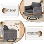 Ovios Tampa 8pc Wicker Outdoor Patio Furniture Conversation Sofa Set with Swivel Chairs and Cushions
