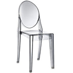 Stackable Mid Century Modern Crystal Clear Side Chairs Dining Living Room Transparent No Arms Accent Desk