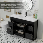 Wavy Line 30/36/48 Bathroom Vanity Set with Sink & Faucet