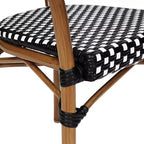 Flash Furniture 4 Pack Lourdes Indoor/Outdoor Commercial Thonet Bistro Stacking Chair with Arms, PE Rattan and Aluminum Frame