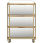 SAFAVIEH Miracle 3-Drawer Mirrored Nightstand