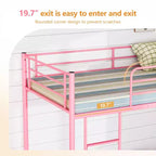 Karl Home Twin Over Twin Steel Bunk Bed Frame Ladder Bedroom Dorm Room for Kids Adult Children