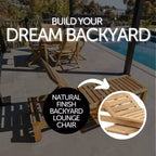 Nordic Teak Natural Outdoor Chaise Lounger with Side Table - Beige
