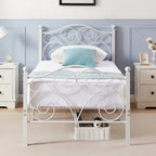 Javlergo Victoria Metal Platform Bed Frame with Headboard and Footboard