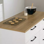 6-Drawer Kitchen Island ¨C Farmhouse Style, White & Maple Nutmeg, 47.25W