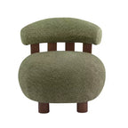 Christopher Knight Home Gareth Modern Wood Boucl Upholstered Accent Slipper Chair