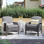 HOMLUX Set of 2 Patio Wicker Chairs Set Outdoor All Weather High Back Rattan Chairs