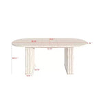 Okak 78IN Extendable Dining Table for 4-8 People, Kitchen Table with Wooden Strip Base, Foldable Table for Living Room, Dining Room