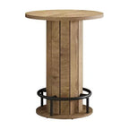 Industrial-Farmhouse Round Bistro Bar Table for Home Cafe & Office, Easy Assembly