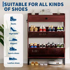 Modern Wooden Shoe Storage Cabinet, Adjustable Shelf, Freestanding Modern Design, for Hallway, Living Room