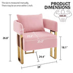 Set of 2 Modern Upholstered Accent Chairs with Gold Metal Legs for Living Room, Bedroom, or Office