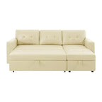 Convertible Reversible Sectional Sofa with Pull-Out Sleeper Bed, Hidden Storage Chaise, and Durable Legs