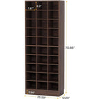 30 Pairs Tall Shoe Cabinet, 10 Tiers White Wooden Shoe Storage Rack for Closet, Entryway - 10-tier