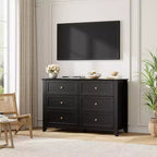 6 Drawer Dresser for Bedroom, Large Dresser with Deep Drawers & Metal Knobs, Modern Wooden Chests of Drawers for Entryway, Hallway
