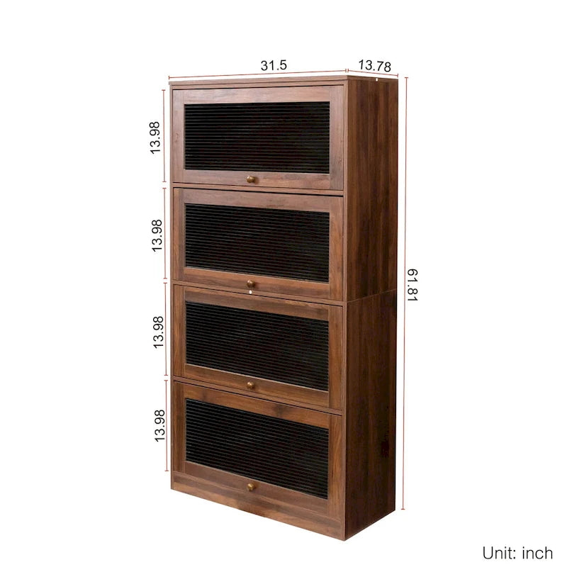Contemporary Glass Doors Office Storage Cabinet
