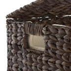 Casafield 2-Section Laundry Hamper with Lid and Removable Liner Bags, Woven Water Hyacinth Laundry Basket Sorter for Clothes