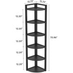 Tribesigns 6-Tier Corner Bookshelf, 70.86 Tall Book Shelving Unit Storage Rack