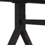 GDFStudio Daniela Modern Tempered Glass Rectangular Dining Table with Marble Design and Metal Legs