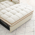 Velvet Convertible 55 2-Seater Sleeper Sofa with Pull-Out Bed, Adjustable Recline, Side Pockets, and Phone Holder