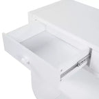 ModernLuxe Curved Console Table Entryway Table Sofa Side Table Display Stand Accent Table with 3 Soft-Close Drawers & 2 Open Shelves