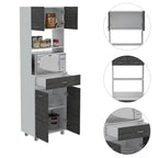 Caribe Microwave Cabinet, Four Legs, One Drawer, Double Door, One Shelf -White