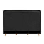 Sleek and Contemporary Shoe Cabinet with Adjustable Shelves, Minimalist Home Organizer with Solid Wood Legs