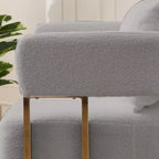 Set of 2 Modern Upholstered Accent Chairs with Gold Metal Legs for Living Room, Bedroom, or Office