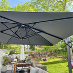 MAISON ARTS 12 FT Automatic Hydraulic Cantilever Umbrella Aluminum Pole 360 Degree Rotation