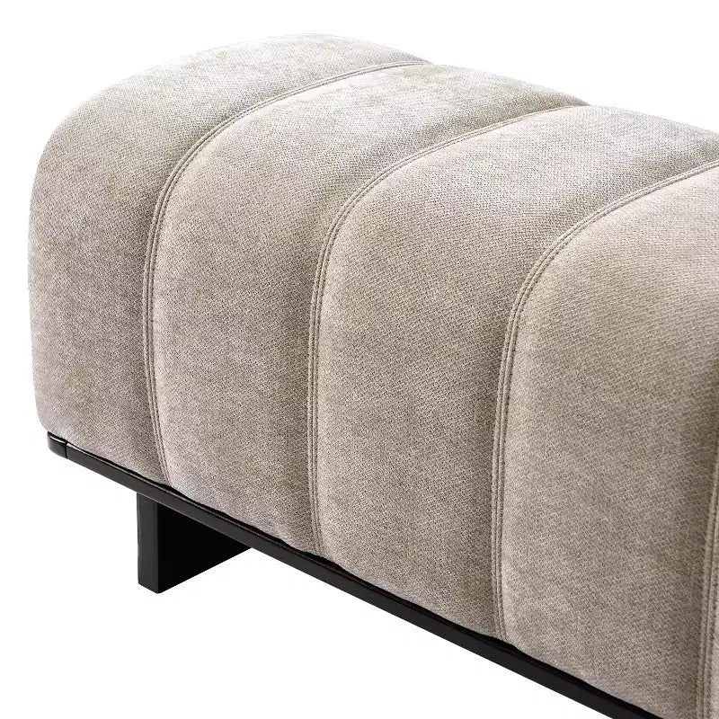 Modern Tufted Faux Fur Dining Bench with Rubberwood Legs, 63.62