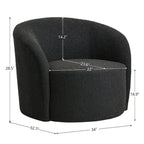 KINWELL 34 Wide Upholstered Swivel Accent Barrel Chair (Set of 2)
