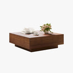 Mid Century Modern Coffee TableMinimalist Wood Veneer Coffee Table with Storage for Living Room, Fully-assembled