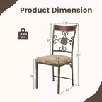 Costway Set of 2/4 Dining Room Chairs Armless Kitchen Chairs Set with Seat Cushion
