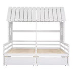 Whisen House Platform Beds with Two Drawers for Boy and Girl Shared Beds