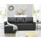 Convertible Reversible Sectional Sofa with Pull-Out Sleeper Bed, Hidden Storage Chaise, and Durable Legs